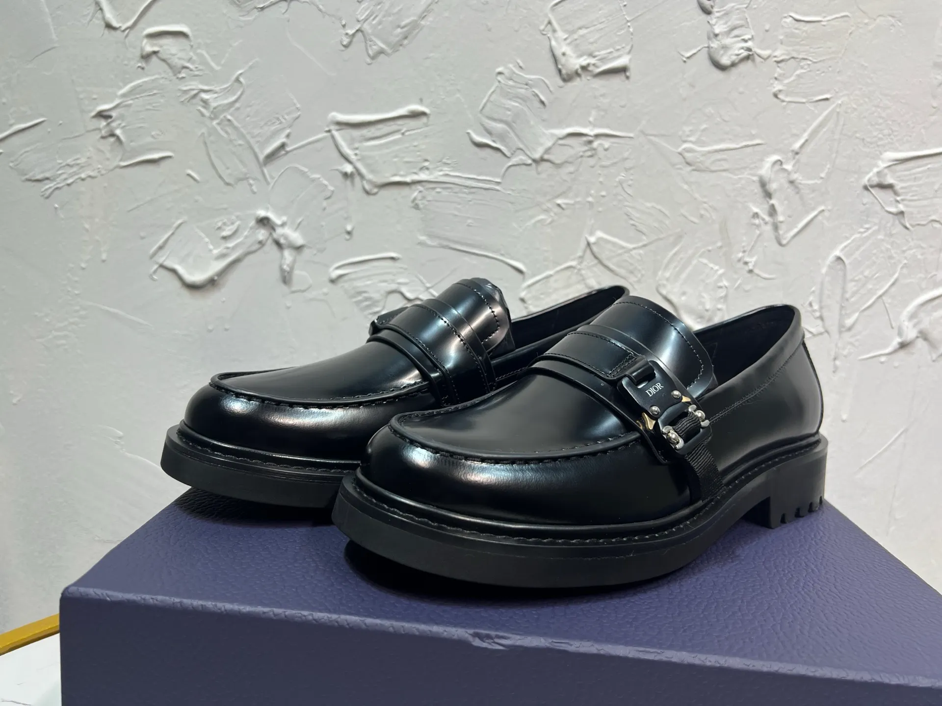 Men's shoes 💰780💰 🔥🔥🔥3990 The latest Dior/Dior men's logo leather shoes, buckled GRANVILLE moccasin loafers, original version developed one to one, imported cowhide open edge beads, lining cowhide, full package number 39-46